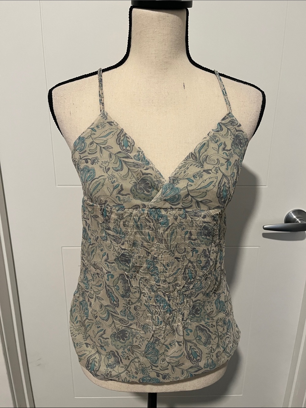 Abercrombie + Fitch Y2K Silk Floral Design Sleeveless Top Cottagecore NWT 2000’s